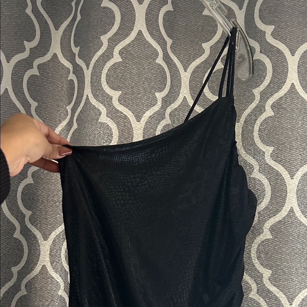 Fashion Nova Black Textured Dress